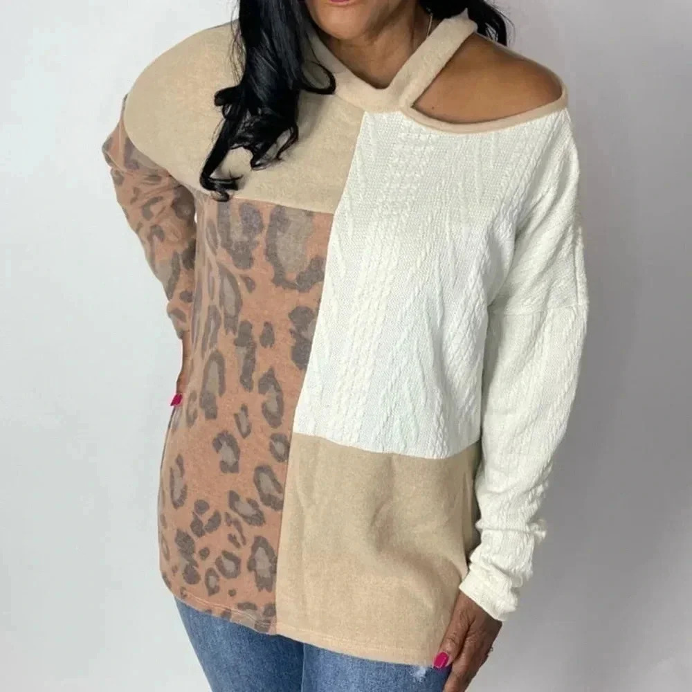 Hailey & Co mixed media sweater medium